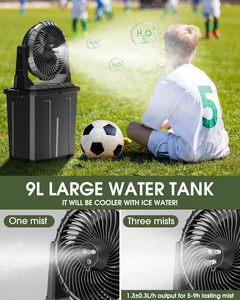 Tragbarer Nebelventilator 20000mAh <span class=keywords><strong>USB</strong></span> Wiederaufladbarer Akku-Bodenventilator 7L Wassertank Outdoor-Sprühventilator Befeuchtung Fernbedienung - Product Image 4