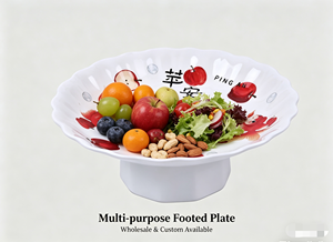 Plateau à fruits en mélamine incassable et écologique pour le camping avec motif porte-bonheur chinois « Ping An » - Product Image 5