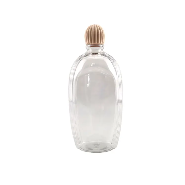 New fancy unique round flat shape screw cap plastic shampoo bottle 300ml 500ml liquid soap dispenser Cosmetic lotion bottles