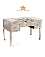 Ensemble de table de maquillage miroir de luxe italien, coiffeuse à baie vitrée de la chambre de princesse, coiffeuse italienne de style européen