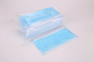 Cubrebocas Desechable de Tela No Tejida Azul Transpirable de 3 Capas Antipolvo Antiolor con Clip Nasal Ajustable - Product Image 4
