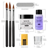 Kit complet de pose d'ongles en acrylique 3D pour débutants – Outils en plastique transparent, rose, nude – Comprend la poudre acrylique et le liquide pour nail art
