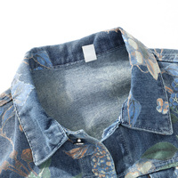 Vestes en jean bleues pour hommes, sur mesure, à faible MOQ, imprimées, coupe oversize, nouvelle mode, design de créateur, technologie Stone Wash, 100% coton, ODM