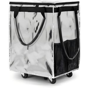 맞춤형 패턴 재사용 가능 바퀴 달린 장바구니 쇼핑 카트 접이식 롤링 토트백 - Product Image 1