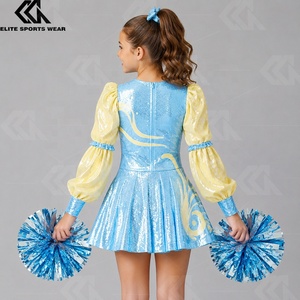 Uniforme da Ballo Morris <span class=keywords><strong>Blu</strong></span> Scintillante per Bambine, Costume da Majorette per Competizioni di Danza Morris - Product Image 2