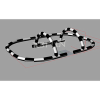 Grande piste de course gonflable pour enfants 29x23ft pour voitures tamponneuses Arène gonflable Go Karts Barrière de piste de course pour voitures tamponneuses