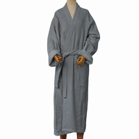 Peignoirs de bain absorbants en tissu gaufré pour hôtel et spa, avec col kimono, style enveloppant pour femme, robe de chambre de massage