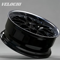 Rines Forjados de Dos Piezas con Acabado Negro Pulido y Borde Profundo de 18-24 Pulgadas de Alta Calidad Personalizados por VLC para Toyota, Honda, Mazda, Tesla, Porsche