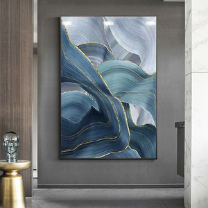 Tùy chỉnh Háo Hức nghệ thuật chất lượng cao handmade trừu tượng kết cấu Acrylic bức tranh vải vàng lá vải tường nghệ thuật sơn dầu - Product Image 4