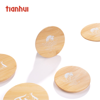 Tianhui Biodegradable silinder makanan kertas kaleng kertas bulat tabung dengan tutup bambu tabung kotak kemasan untuk longgar teh paket