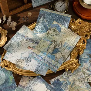 YUXIAN Material Paper Darcy Manor Series Retro Elegant Court Style Scrapbooking Landscape Collage Decorative Base Backing Paper