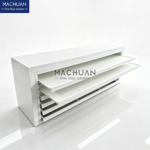 White Lacquer Blinds Drawer Display Cabinet Dust Proof <strong>Thin</strong> Pull Out <strong>Shelves</strong> for House Customization Store - Product Image 1