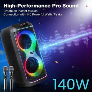 Altavoz Bluetooth Remax con 2 Micrófonos Inalámbricos, Altavoz Grande para Fiestas para Adultos y Niños, Karaoke con Luces RGB, Compatible con AUX/USB/TF - Product Image 2
