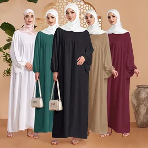 Habib Loose Muslim Abaya Femmes Robe Musulmane Wholesale Cheap Blank Muslim Dress Islamic Clothing