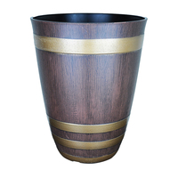 Pot en plastique recyclé grande capacité 35L, texture pierre, hydro-dépoli, avec trou de drainage, écologique, pour jardin et maison (vente en gros)