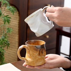 Wholesale 320ml Vintage Handmade <b>Ceramic</b> Mug Japanese Creative Coarse Pottery Coffee <b>Cup</b> - Product Image 2