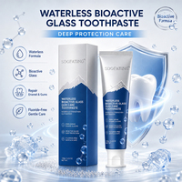 Dentifrice en verre bioactif sans eau, marque privée OEM, sans fluor, protection des gencives, réparation de l'émail, soin buccal quotidien 120g
