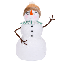 Adorable Bonnet Beige Ondulant, Poupée Bonhomme de Neige avec Bras en Branche pour Décoration Hivernale 2026 Nouveauté