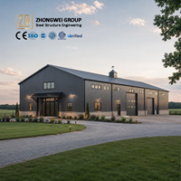 Nave Industrial Prefabricada Moderna ZW con Estructura de Acero, Diseño Metálico Pre-ingenierizado, para Oficina, Almacén o Taller