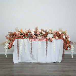 ของตกแต่งทางเดินงานแต่งงาน DKB ชุดดอกไม้ประดับโต๊ะอาหาร แถวดอกกุหลาบผ้าไหมประดิษฐ์สำหรับตกแต่งโต๊ะกลางงานแต่งงาน - Product Image 2