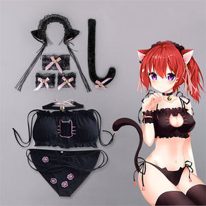 Ensemble de Lingerie <span class=keywords><strong>Sexy</strong></span> en dentelle pour femme, Costume de <span class=keywords><strong>chat</strong></span>, Lolita, Anime - Product Image 2