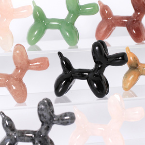 Gran oferta, perro de cuarzo rosa Natural tallado a mano, globo de fresa tallado a mano, perro tallado de animales para regalo artesanal de cristal - Product Image 4