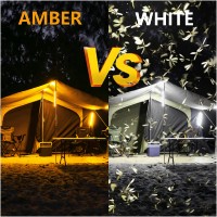 Barre lumineuse LED de camping 12V à intensité variable, double couleur ambre + blanc/rouge + blanc, tout-en-un, éclairage portable pour camping-car, tente, voiture