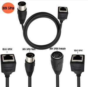 Câble adaptateur <span class=keywords><strong>MIDI</strong></span> <span class=keywords><strong>5</strong></span> <span class=keywords><strong>broches</strong></span> DIN vers RJ45 8P8C avec gaine en PVC et blindage combiné, produit en stock - Product Image 2
