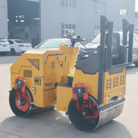 Rouleau vibratoire à double tambour IDEAL, 2 tonnes, moteur diesel, haute efficacité, 9HP/13HP, garantie de 2 ans