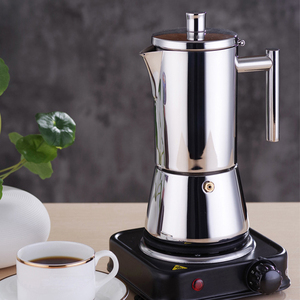 Cafetera Italiana Moka Personalizada, Diseño Moderno, Acero Inoxidable, 4/6/10 Tazas, <span class=keywords><strong>Doble</strong></span> Válvula, <span class=keywords><strong>Espresso</strong></span> para Uso Comercial - Product Image 2