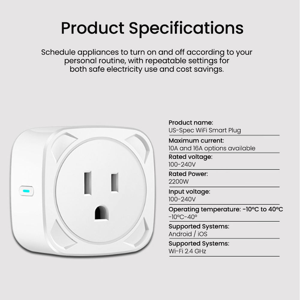 HONPNK13 Tuya WiFi Smart Socket US Standard Electricity Statistics Voice Remote Control
