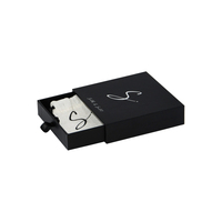 Boîtes cadeaux personnalisées haut de gamme noires pour bijoux, en carton avec lamination mate, tiroir coulissant pour bijoux, boucles d'oreilles, bagues, bracelets