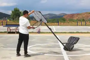 Çocuk taşınabilir açık Mini basketbol standları yüksekliği ayarlanabilir çıkarılabilir basketbol potası standı