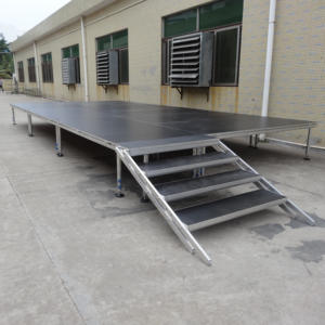 Scène extérieure modulaire en aluminium portable de 4x4 pieds, hauteur réglable, montage facile, plateforme antidérapante pour les événements DJ - Product Image 6
