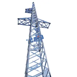 Structure de tour d'angle en acier électrique faite de lignes de transmission en acier distribution de courant électrique haute ou basse tension