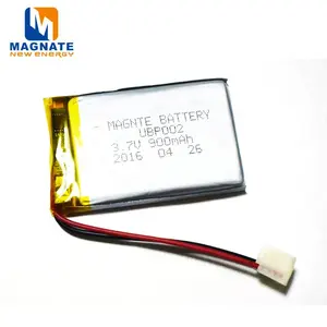 ली बहुलक बैटरी 3.7V 900mAh 053450 के साथ UBP002 UL1007 तारों और कनेक्टर