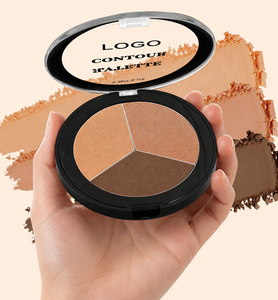 Paleta <span class=keywords><strong>de</strong></span> <span class=keywords><strong>Contorno</strong></span> Vegana <span class=keywords><strong>para</strong></span> Maquillaje Facial, Bronceador Compacto, Polvo Compacto Suave <span class=keywords><strong>de</strong></span> Larga Duración, Bronceador Prensado en 3 Colores - Product Image 1