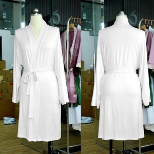 Robe kimono en modal douce et respirante, tissu tricoté de haute qualité 230 g/m², couleur unie, grande taille, longueur genou, vêtements de nuit pour femmes - Product Image 1