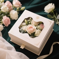 Caja de Regalo Cuadrada de Lujo para Rosas Preservadas con Asa, Caja de Regalo para el Día de la Madre, Cajas Florales para Mamá para Guardar Flores