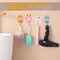 Crochet mural créatif pour porte de cuisine Dortoir Animal mignon Crochets collants sans perforation auto-adhésifs sans trace