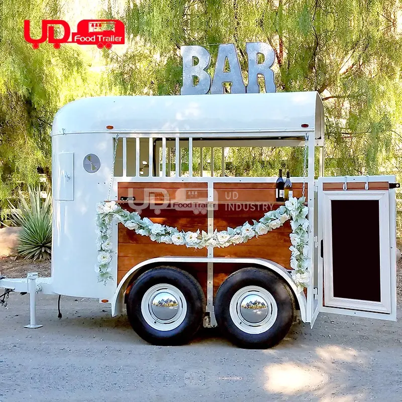 Kustom indah Trailer makanan kuda bir anggur truk es krim Cart Vintage Mobile Bar untuk acara