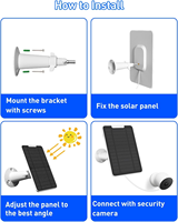 Panneau solaire 5W pour caméra Google, avec câble AWG 22 de 4 m et connecteur 4 broches pour Google