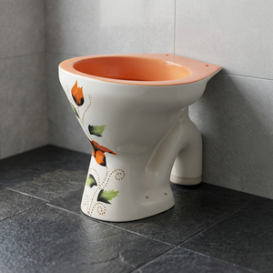 WC européen EWC, toilette rustique Vitrosa noire, en céramique, monobloc, avec siphon S/P, double chasse d'eau - Product Image 4