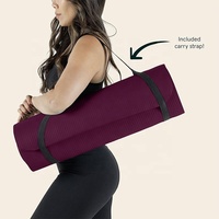 Tapis de yoga TPE personnalisé, ergonomique, violet, grand, certifié RoHS, matériau écologique, antidérapant, tapis de yoga TPE pour la remise en forme