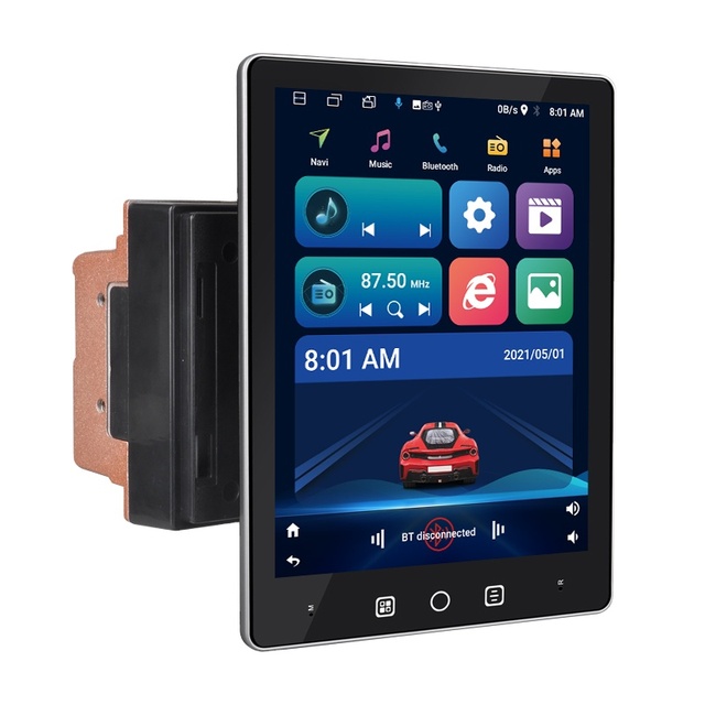 9.5 Inch Universal Vertical Electric Rotary Screen Android Car Radio 2din Car Multimedia GPS Navigation Audio