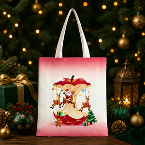 Sac fourre-tout en toile personnalisé, réutilisable, idéal pour les cadeaux de Noël – Promotion exceptionnelle - Product Image 1