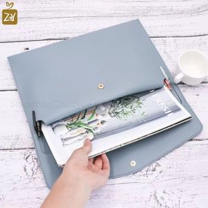 A4 Business Documents Quick Ship Blue Notebook Pad Bag for Office School Faux Leather <b>Files</b> <b>Organizer</b> - Product Image 2