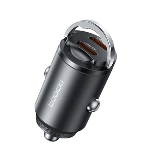 Zugring-Design 45W Schnellladegerät QC3.0 & PD 3.0 Auto-Ladegerät mit Dualen Typ-C-Anschlüssen Schnellladendes Auto-Ladegerät für Laptop und Handy - Product Image 4