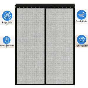 No Drilling Magnetic Sliding Screen Door Side Opening Retractable Pet Friendly Fiberglass Mesh <strong>Curtain</strong> - Product Image 2
