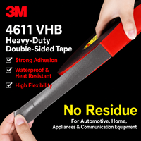 Orijinal 3M VHB 4611 Akrilik Köpük Bant 1.1mm 20mm 33m Yüksek Sıcaklık Boya İşlemleri ve Metal Montajı için